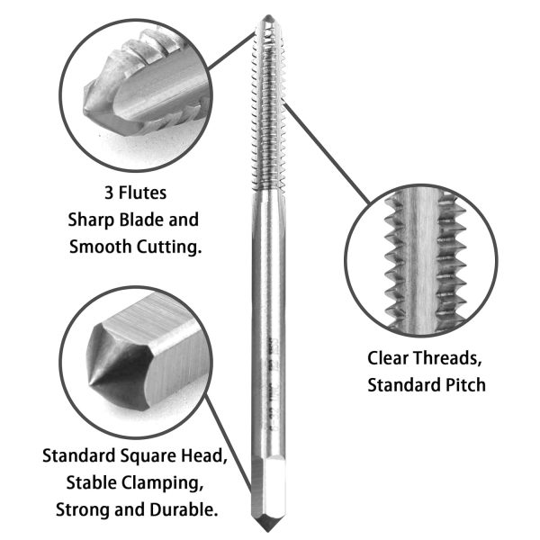 LWCUSNJ UNC Thread Tap M2 Steel 3 Flute Design-2