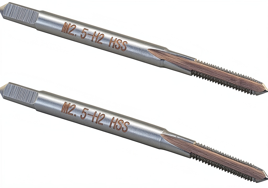 Installing Burkit Straight Fluted Tap M2.5×0.45 RH on a metalworking bench