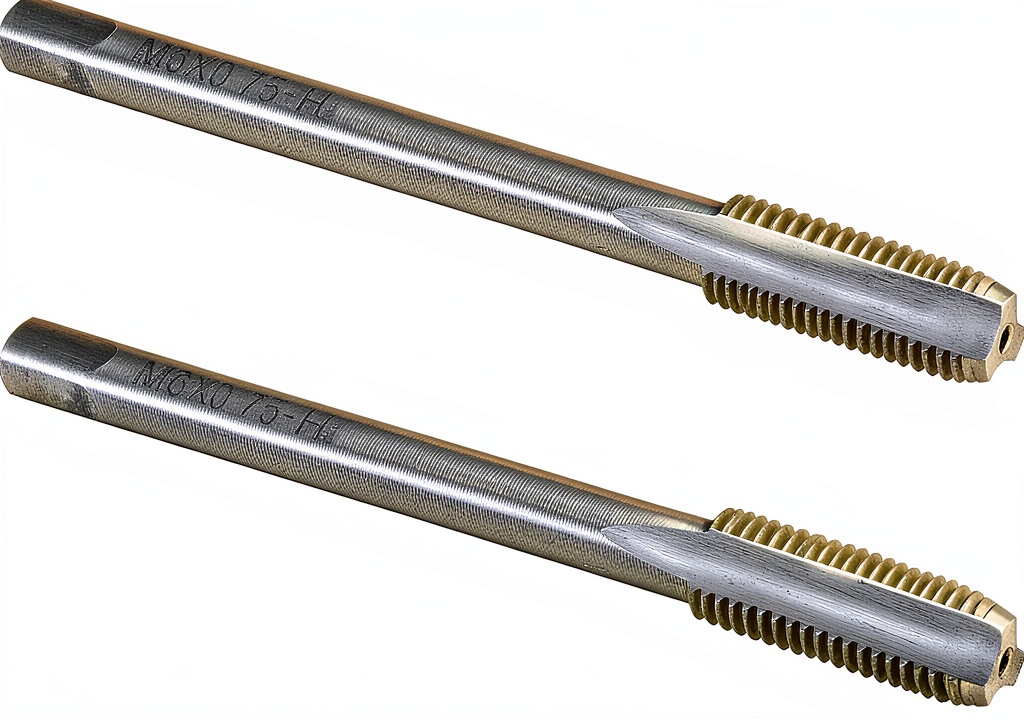 Installing Burkit M6 x 0.75 Straight Fluted Tap High-Speed Steel on a metal workbench